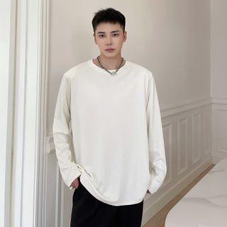 Long-sleeve Shoulder Padded T-shirt