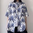 Short-sleeve Coconut Tree Patterned Shirt