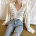 Open-knit Cropped Sweater
