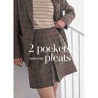 Dual-pocket Plaid Miniskirt