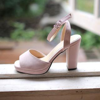 Faux-suede Platform High-heel Sandals