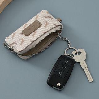 Deer Print Key Pouch Off-white - One Size