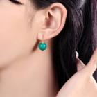 Gemstone Bead Dangle Earring 1 Pair - Green - One Size
