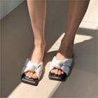 Square-toe Knotted Slide Sandals