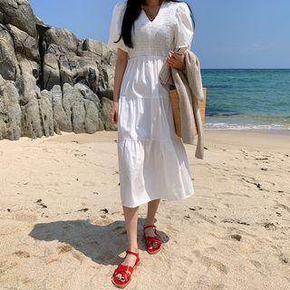 Smocked Tiered Midi Dress