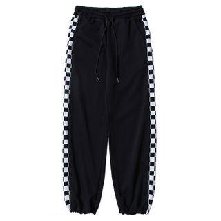 Checkered Panel Sweatpants