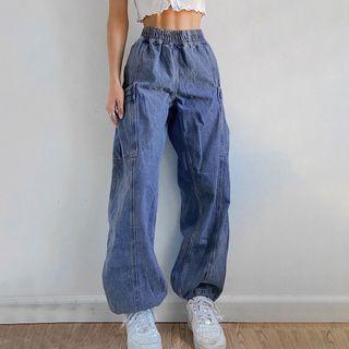 High Waist Side Pocket Jeans