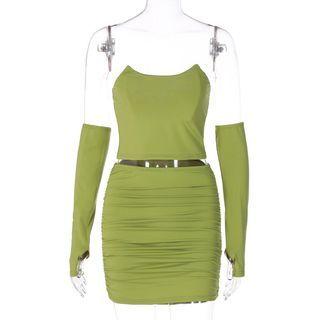 Set: Tube Top + Pencil Skirt + Arm Sleeves
