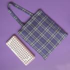 Canvas Plaid Shopper Bag Plaid - Purple - One Size