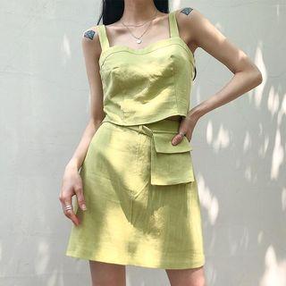 Plain Cropped Camisole / A-line Mini Skirt