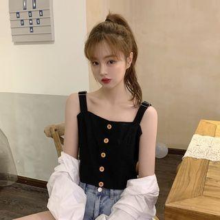 Belted Strap Sleeveless Cropped Top