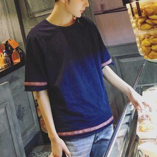 Patterned Trim Short-sleeve T-shirt