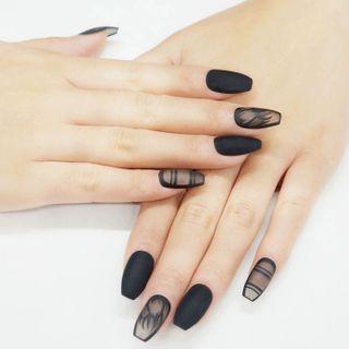 Matte Nail Art Faux Nail Tip 0059-10 - As Shown In Figure - One Size