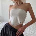 Lace Trim Strapless Top