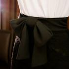Tie-waist Laced Pencil Skirt