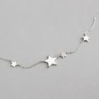 925 Sterling Silver Rhinestone Star Necklace White - One Size
