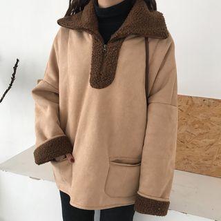 Zip-up Pocketed Sweatshirt
