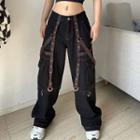 High Waist Strappy Loose-fit Jeans