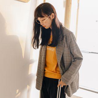 Plaid Blazer / A-line Skirt