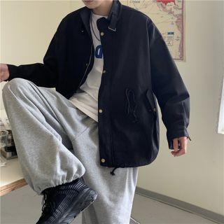 Long Sleeve Plain Lace Up Cargo Jacket