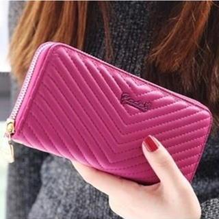 Zipped Quilted Long Wallet