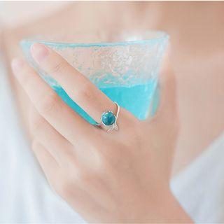 925 Sterling Silver Mermaid Tail Open Ring X702 - Silver - One Size