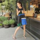 Sleeveless Color-block Mini Dress