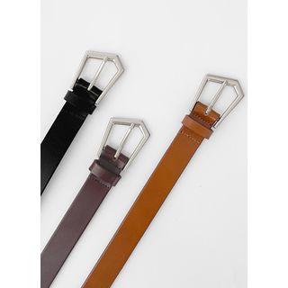 Pentagon-buckle Faux-leather Belt