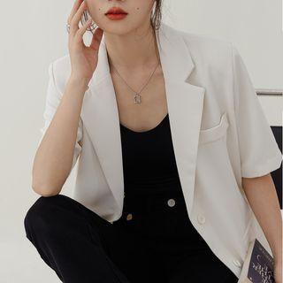 Short Sleeve Single Breasted Blazer