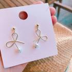 Faux Pearl Wirework Dangle Earring As Shown In Figure - One Size