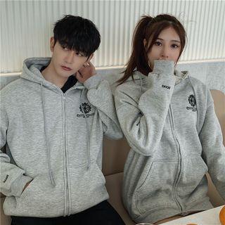 Couple Matching Print Zip-up Hoodie