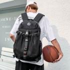 Mesh Compartment Nylon Backpack Black - One Size