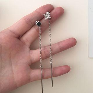 Non-matching Rhinestone Threader Earring
