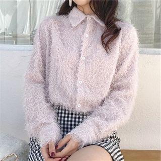 Fluffy Long-sleeve Blouse