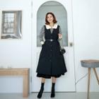 Sleeveless V-neck A-line Quilted Coat