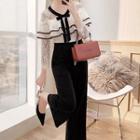 Elbow-sleeve Tiered Lace Jumpsuit