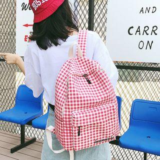 Gingham Canvas Backpack