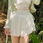High Waist Drawstring Skort