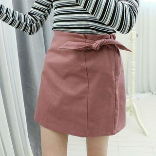 Ribbon-accent A-line Miniskirt