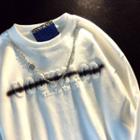 Long-sleeve Lettering Necklace Sweatshirt