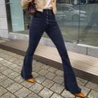 Button-fly Seam-trim Boot-cut Pants