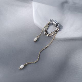 Threader Clip-on Earring 1 Pair - Silver & Gold - One Size