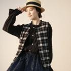 Plaid Button-up Vest Plaid - Black - One Size