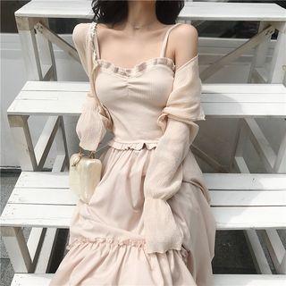 Plain Camisole Top / Midi Skirt / Light Jacket