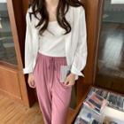 Striped Long-sleeve Shirt Stripes - Black & White - One Size