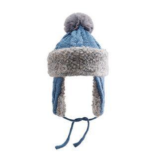 Pom Pom Fleece-lined Trapper Hat
