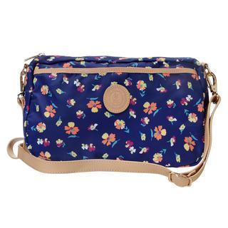 Floral Shoulder Bag Dark Blue - One Size