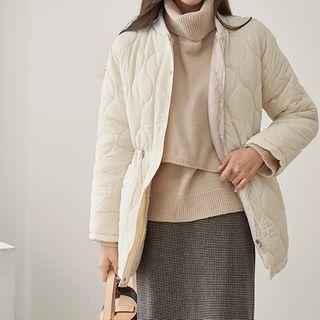 Faux-fur Lined Cord-waist Padded Jacket