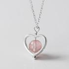 Rhinestone Heart Necklace S925 Silver - As Shown In Figure - One Size