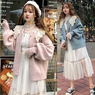 Eyelet Lace Panel Cardigan